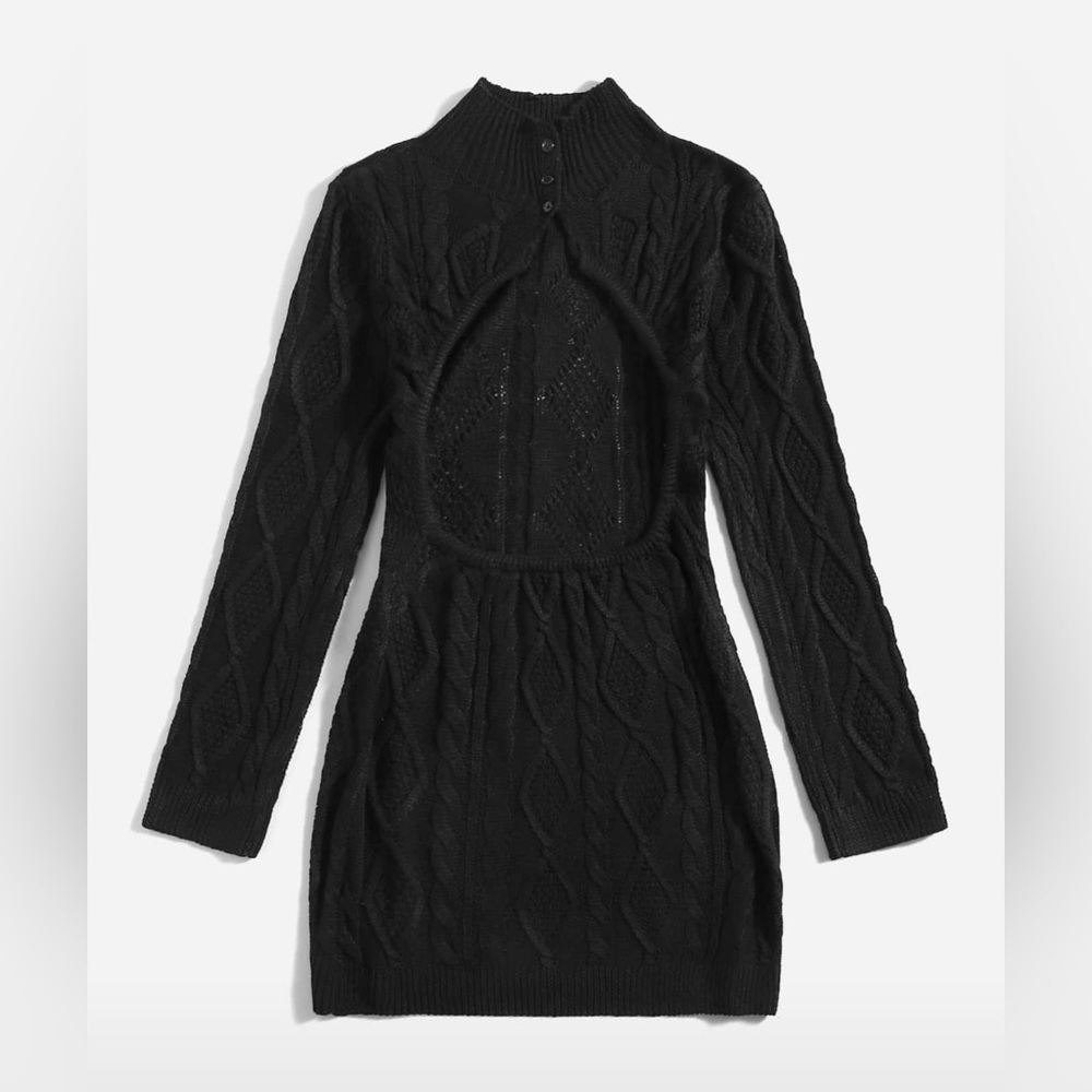 Black Sweater Dress - Picture 3 of 6